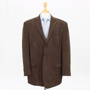 Calvin Klein 48L Brown Solid 3-Button Sport Coat Blazer Jacket B425